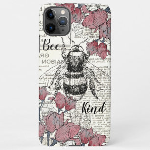 Vintage Bumble Bee Pink Floral iPhone 11Pro Max Case