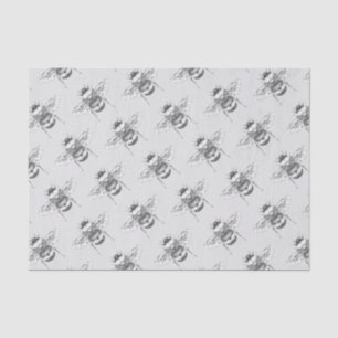 Vintage Bumble Bees & Gray Tissue Paper