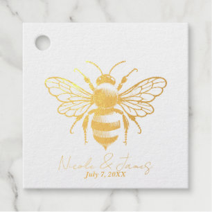 Vintage Bumble Honey Bee Foil Favor Tags
