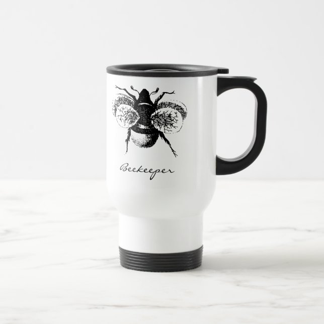 Vintage Bumblebee Travel Mug (Right)
