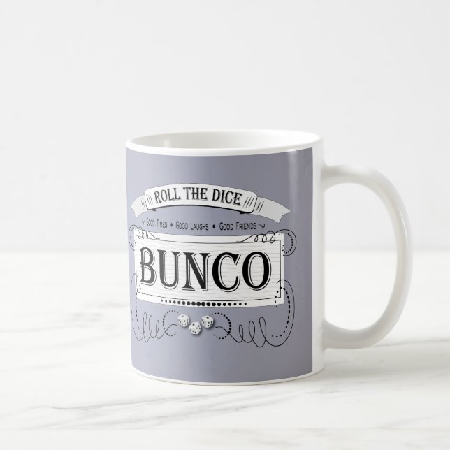 Vintage Bunco Design Purple Coffee Mug (Right)