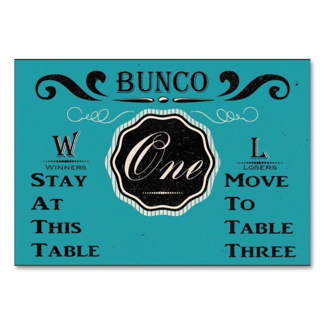 Vintage Bunco Table Card - #1 (Front)