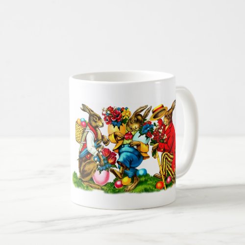 Vintage Bunnies Easter Gift Coffee Mug