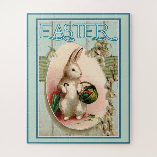 Vintage Bunny  And Easter Egg  Jigsaw Puzzle