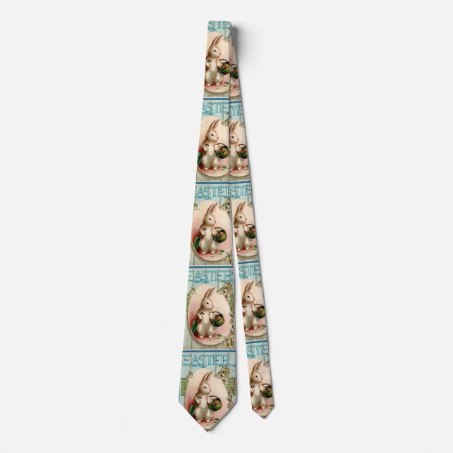 Vintage Bunny And Easter Egg  Neck Tie (Front)