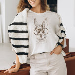 Vintage Bunny And Glasses T-shirt at Zazzle