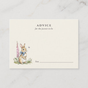 Vintage Bunny Baby shower Advice Card