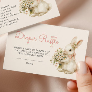 Vintage Bunny Baby Shower Diaper Raffle Enclosure Card