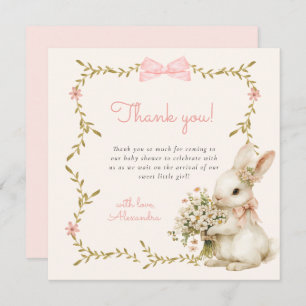 Vintage Bunny Baby Shower Thank you Card