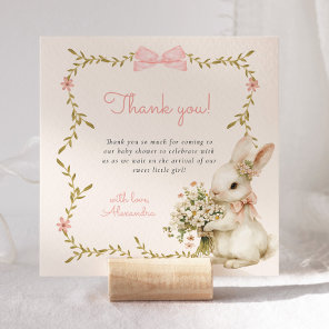Vintage Bunny Baby Shower Thank you Card