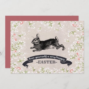 Vintage Bunny Custom Easter Brunch  Invitation