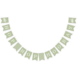 Vintage Bunny Easter Bunting Banner - Green