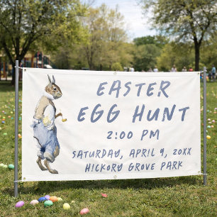 Vintage Bunny Easter Egg Hunt Banner