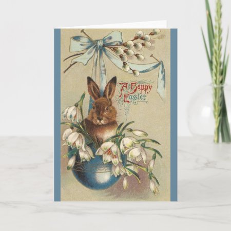 Vintage Bunny Easter Greeting Card