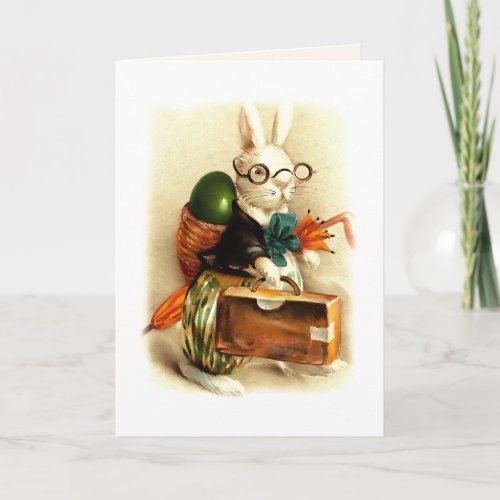 Vintage Bunny Easter  Holiday Card