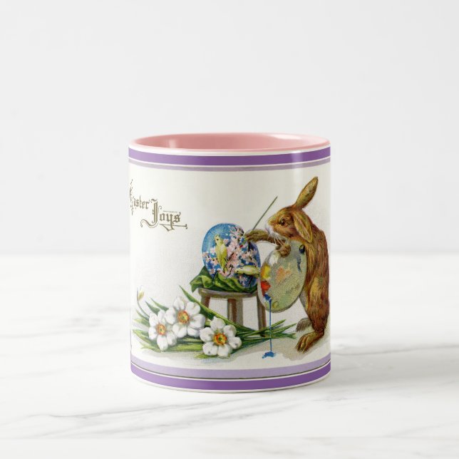 Vintage Bunny Easter Joys Mug (Center)