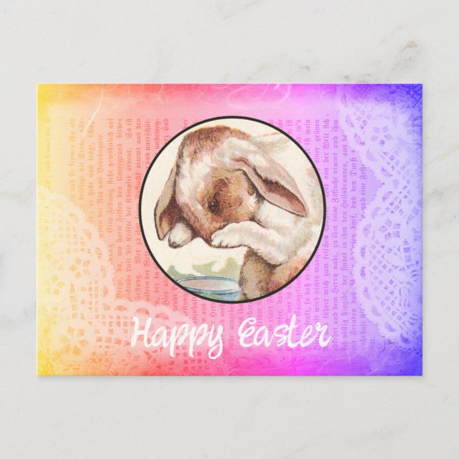 Vintage Bunny Easter Postcard (Front)