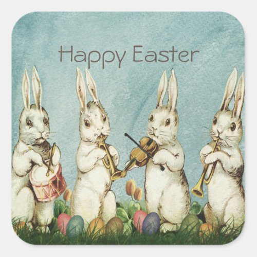 Vintage Bunny Easter  Square Sticker