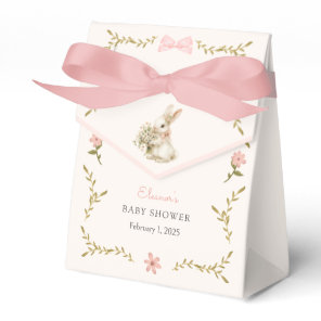 Vintage Bunny Floral Baby Shower  Favor Boxes