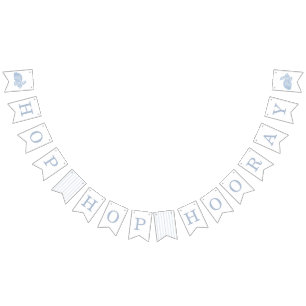 Vintage Bunny Frame Easter Bunting Banner - Blue