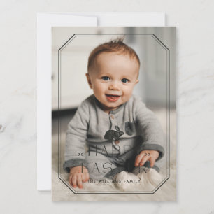 Vintage Bunny Frame Easter Photo Card - Black