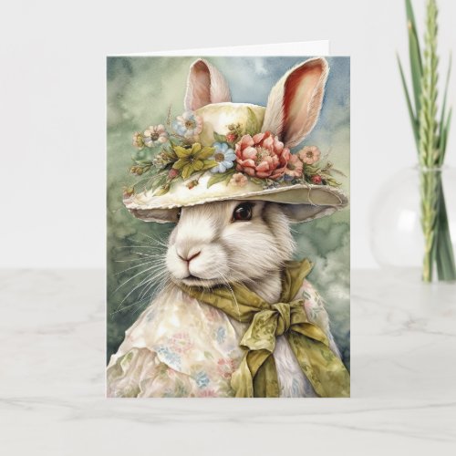 Vintage Bunny Happy Easter Holiday Card