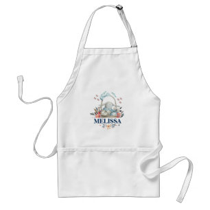 Vintage Bunny in a Basket with Eggs & Flowers Adult Apron