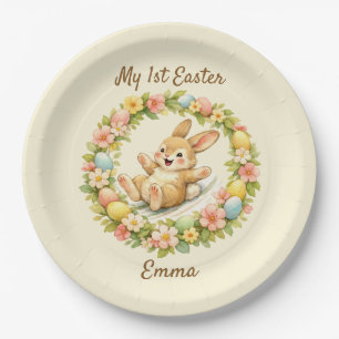 Vintage Bunny My First Easter Paper Plates