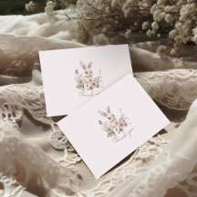 Vintage Bunny Pink Gingham Girl Baby Shower