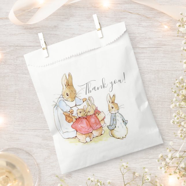 Vintage Bunny Rabbit Baby Shower Favor Bag (Clipped)