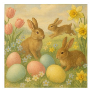 Vintage Bunny/Rabbit Easter Egg/Spring Acrylic Print