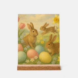 Vintage Bunny/Rabbit Easter Egg/Spring Acrylic Sign