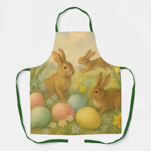 Vintage Bunny/Rabbit Easter Egg/Spring Apron