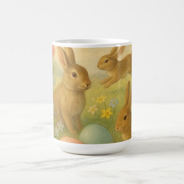 Vintage Bunny/Rabbit Easter Egg/Spring   Coffee Mug (Center)