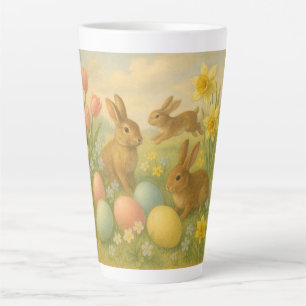 Vintage Bunny/Rabbit Easter Egg/Spring  Latte Mug