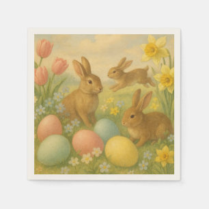 Vintage Bunny/Rabbit Easter Egg/Spring Napkins