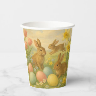 Vintage Bunny/Rabbit Easter Egg/Spring   Paper Cups
