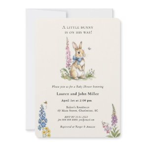 Vintage Bunny Rabbit Gender neutral Baby Shower  Invitation