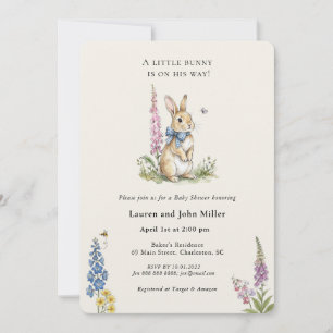 Vintage Bunny Rabbit Gender neutral Baby Shower  Invitation