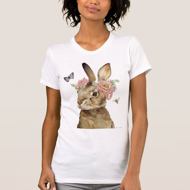 vintage bunny rabbit retro soft pastel tee shirt (Front)