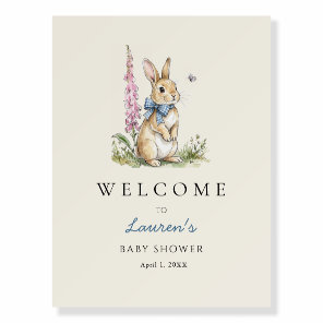 Vintage Bunny Rabbit Welcome Sign Baby Shower