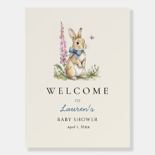 Vintage Bunny Rabbit Welcome Sign Baby Shower