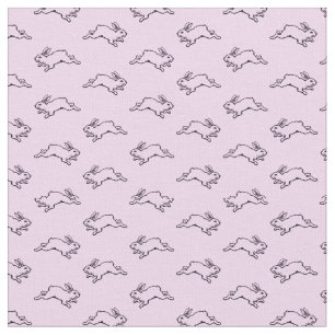 Vintage Bunny Rabbits Illustrated CUSTOM BG COLOR Fabric