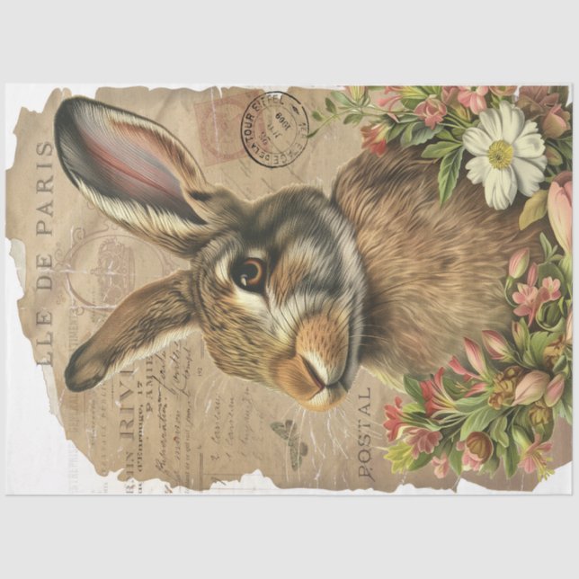 Vintage Bunny Tissue Paper (Front)