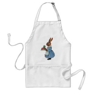 Vintage Bunny with Cake Adult Apron