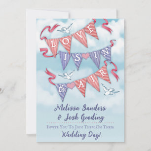 Vintage Bunting Wedding Invitations 