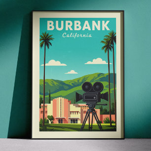 Vintage Burbank California Poster