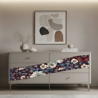 Vintage Burgundy Botanical Floral Decoupage Print  Tissue Paper