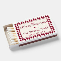 Vintage Burgundy Checkered Custom Christmas