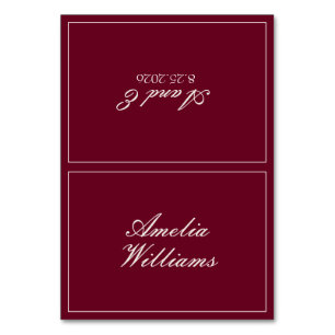 Vintage Burgundy Cream Old Money Fancy Wedding Table Number